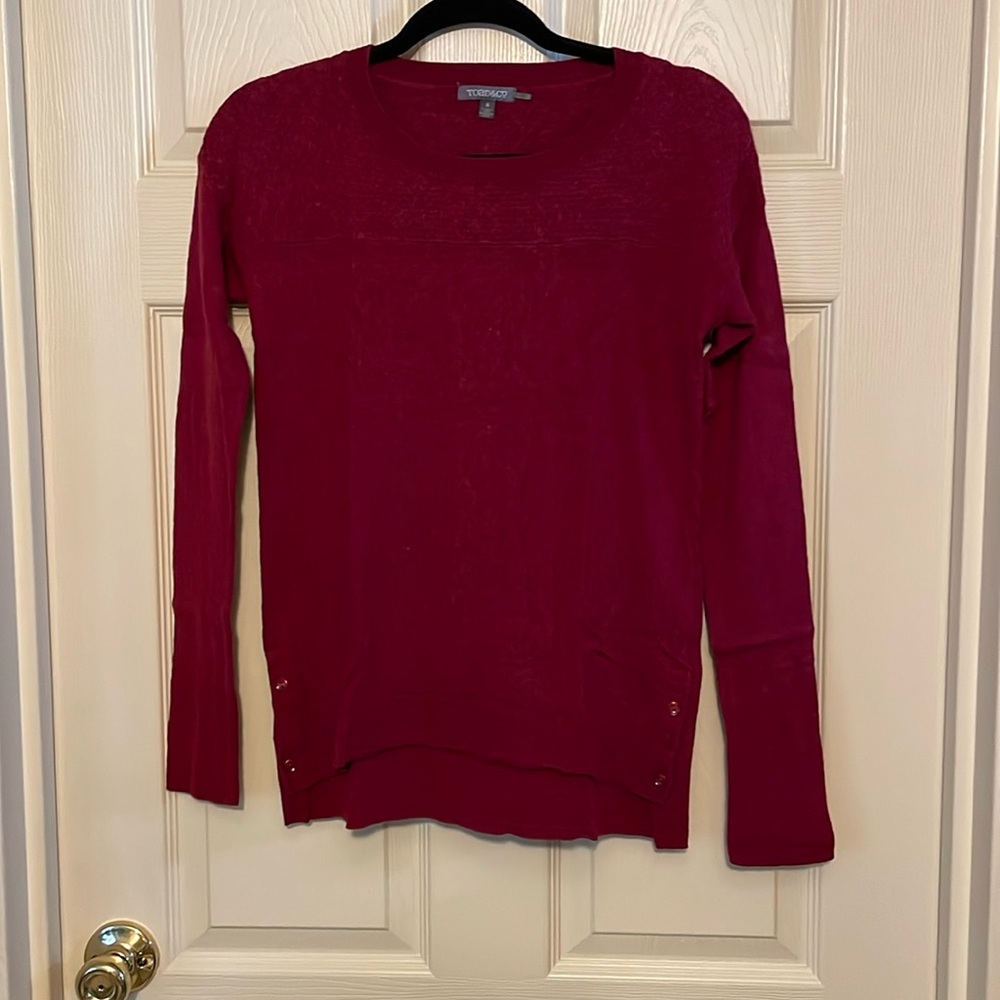 Toad and Co pull over hi-low long sleeve sweater. Cashmere